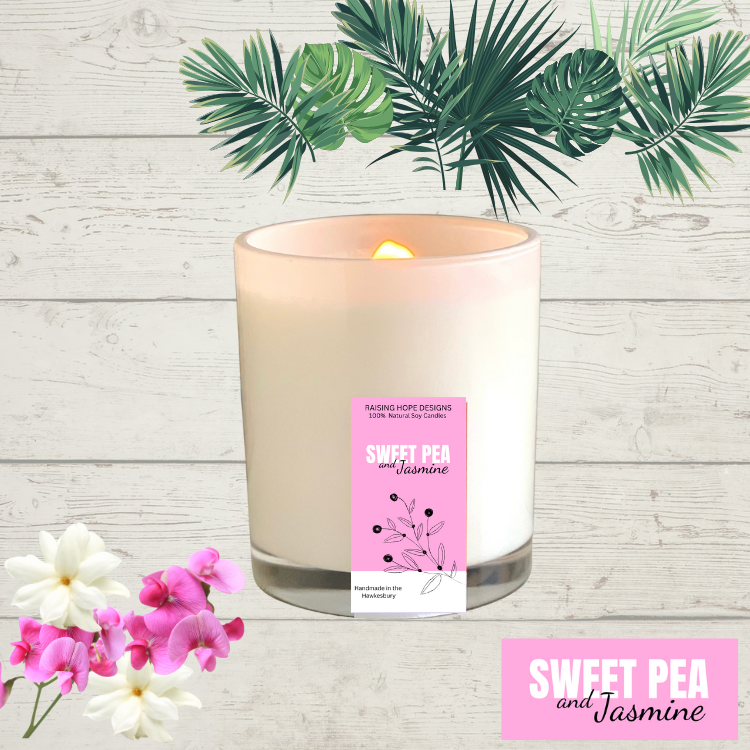 Sweet Pea and Jasmine Soy Wax Candle