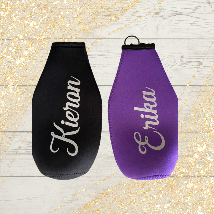 Personalised Neoprene Zipper Bottle Holder