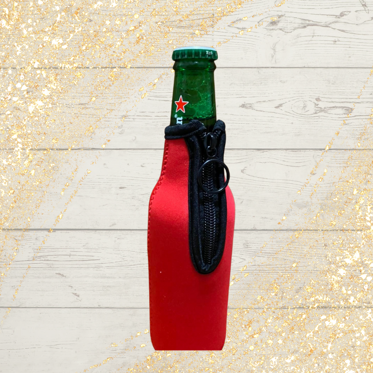 personalised neoprene zipper bottle holder