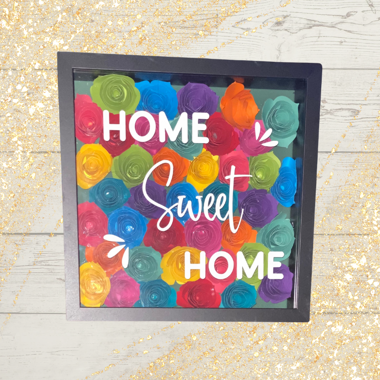 Home Sweet Home Flower Shadow Box