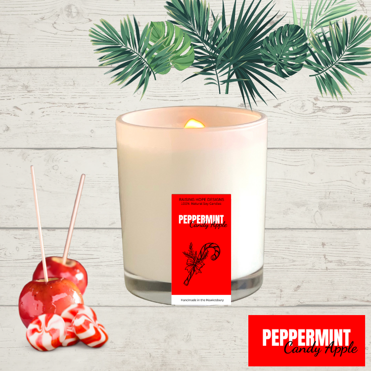 Peppermint Candy Apple Soy Wax Candle