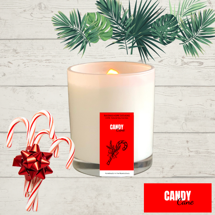 Candy Cane Soy Wax Candle